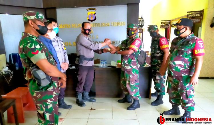 Tingkatkan Sinergitas, Koramil 0909-03 Berikan Kejutan HUT Bhayangkara 76 Polsek Kongbeng dan Wahau
