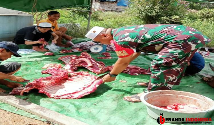 Tak Hanya Amankan Jalannya Ibadah Idul Adha, Babinsa Koramil 0909-03/Muara Wahau Juga Lakukan Hal Ini