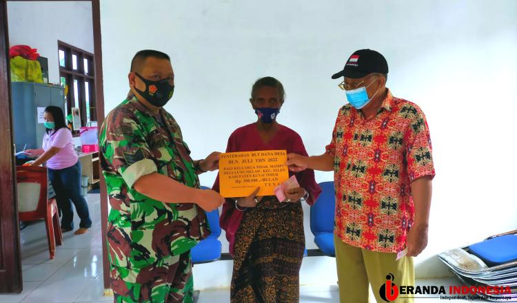 Babinsa Koramil 0909-03/Muara Wahau Laksanakan Pendampingan Penyaluran BLT-DD