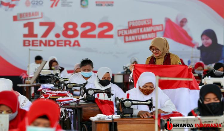 Pemkab Banyuwangi Produksi Puluhan Ribu Bendera Gratis untuk Masyarakat