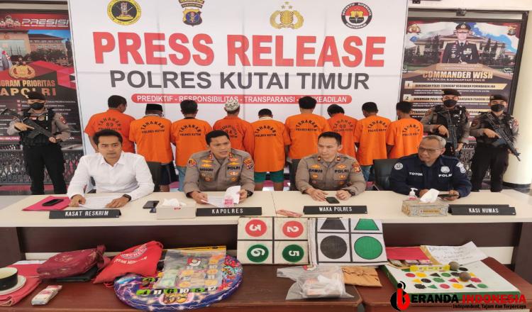 Berantas Perjudian, Polres Kutim Amankan 9 Pelaku Judi Online, Dadu dan Bola-bola