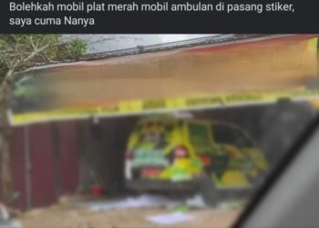 Ambulans Plat Merah Dipasangi Stiker Diduga Bergambar Bakal Pasangan Calon,  Bawaslu Sebut Pelanggaran, Golkar Bilang Salah Pasang