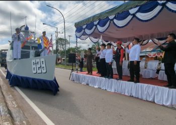 Lanal Sangatta Ikuti Pawai Mobil Hias Peringatan HUT Kutai Timur