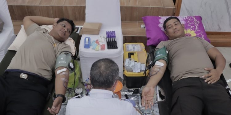 Donor Darah Humas Polres Kutai Timur Berhasil Kumpulkan 45 Kantong 