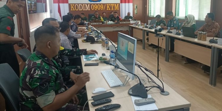 Dandim 0909 Paparkan Program TMMD 125 kepada Tim Wasev TNI