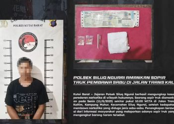 Polsek Siluq Ngurai Bekuk Sopir Truk Bawa Sabu di Jalan Trans Kaltim