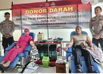 Sambut HUT ke-77, Polwan Polres Paser Gelar Aksi Donor Darah