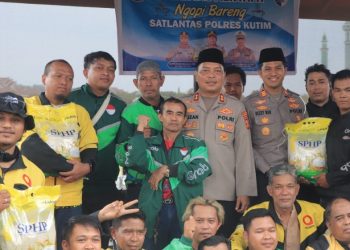 Polres Kutai Timur Gelar Baksos, Dengar Aspirasi Pengemudi Ojol