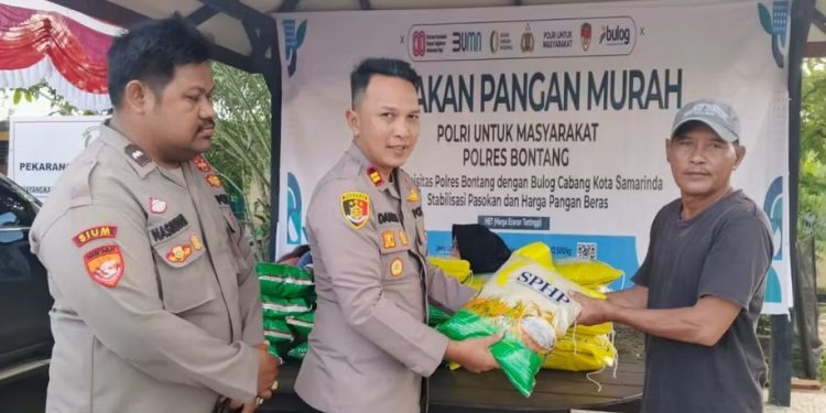 Polres Bontang Salurkan Beras SPHP, 5 Kg Dijual Rp60 Ribu