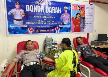 HUT ke-70 Lantas, Polres Kutai Timur Gelar Donor Darah