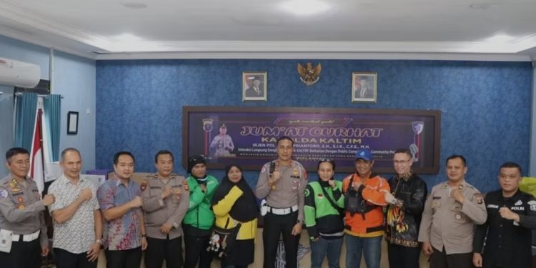 Ditlantas Polda Jumat Curhat Bersama Driver Ojol di Balikpapan