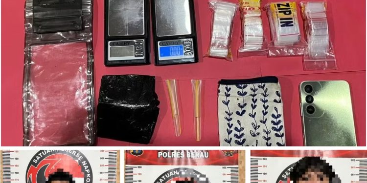 Polres Berau Bekuk Tiga Pengedar Sabu di Tanjung Redeb