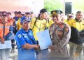 Polres Paser Gelar Apel Kebangsaan Buruh dan Pengemudi Ojol Kamtibmas
