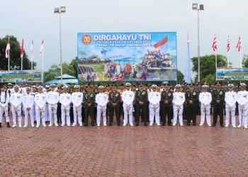 Kodim Ikuti Upacara Peringatan HUT TNI ke-80 di Lanal Sangatta