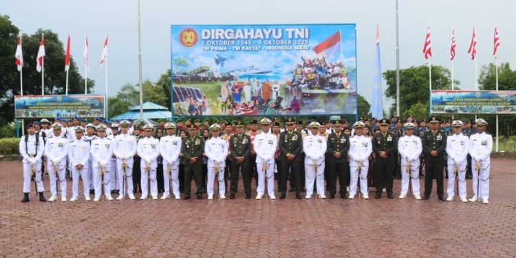 Kodim Ikuti Upacara Peringatan HUT TNI ke-80 di Lanal Sangatta