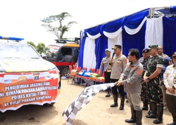 Polsek Sangatta Utara Lepas 2 Ton Jagung Pipil Petani Binaan ke Bulog