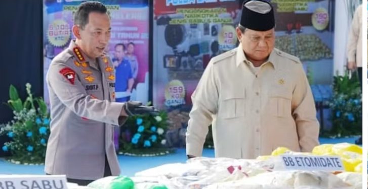 Prabowo Pimpin Pemusnahan 214,84 Ton Narkoba Senilai Rp29,37 Triliun