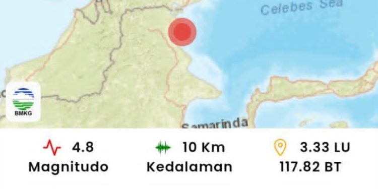 Tarakan Diguncang Gempa 4.8 Magnitudo, Air Laut Sempat Genangi Jalan
