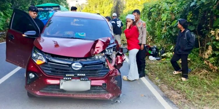 Kecelakaan di Simpang Melak Kota Bangun, Satu Orang Luka Berat