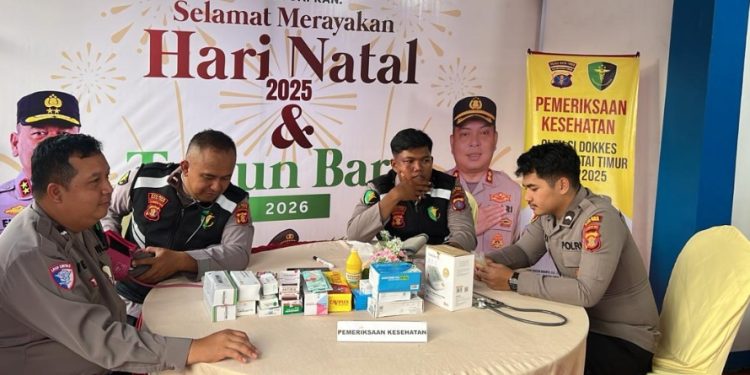Jelang Nataru, Polres Cek Kesehatan Personel Bertugas Operasi Lilin Mahakam