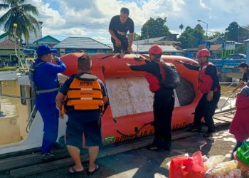 Brimob Kaltim Operasi Pencarian ABK Tenggelam di Kutai Barat