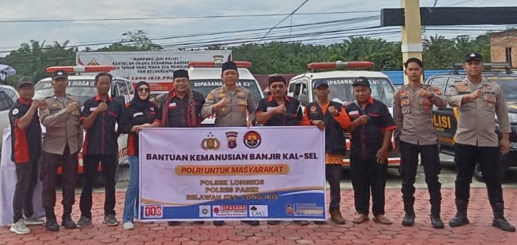 Polsek Long Ikis Kirim Bantuan Kemanusiaan untuk Korban Banjir Bandang di Kalsel