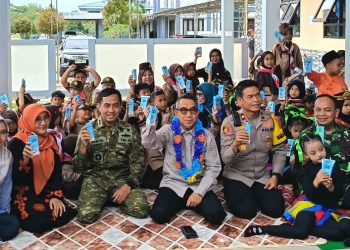 Lanal Sangatta Hadiri Peluncuran Susu Gratis Bagi 72.448 Siswa