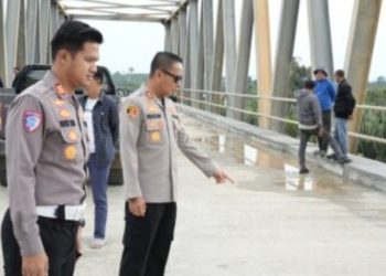 Kapolres Cek Kesiapan Jembatan Sungai Nibung Jelang Arus Mudik 