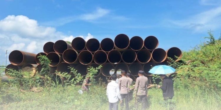 Polres Kukar Amankan Sita Eksekusi Besi Proyek Jembatan Sebulu