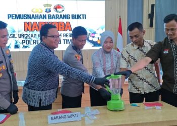Polres Kutai Timur Musnahkan 29,26 Gram Sabu, Empat Tersangka Ditangkap